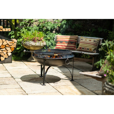 Firepits UK BBQ King 80 with Two Swing Arm BBQ Racks