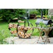 Circular Log Store Firepits UK on patio both sizes