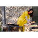 Medium Outdoor Wood Burner BBQ woman preparing food pork cooked