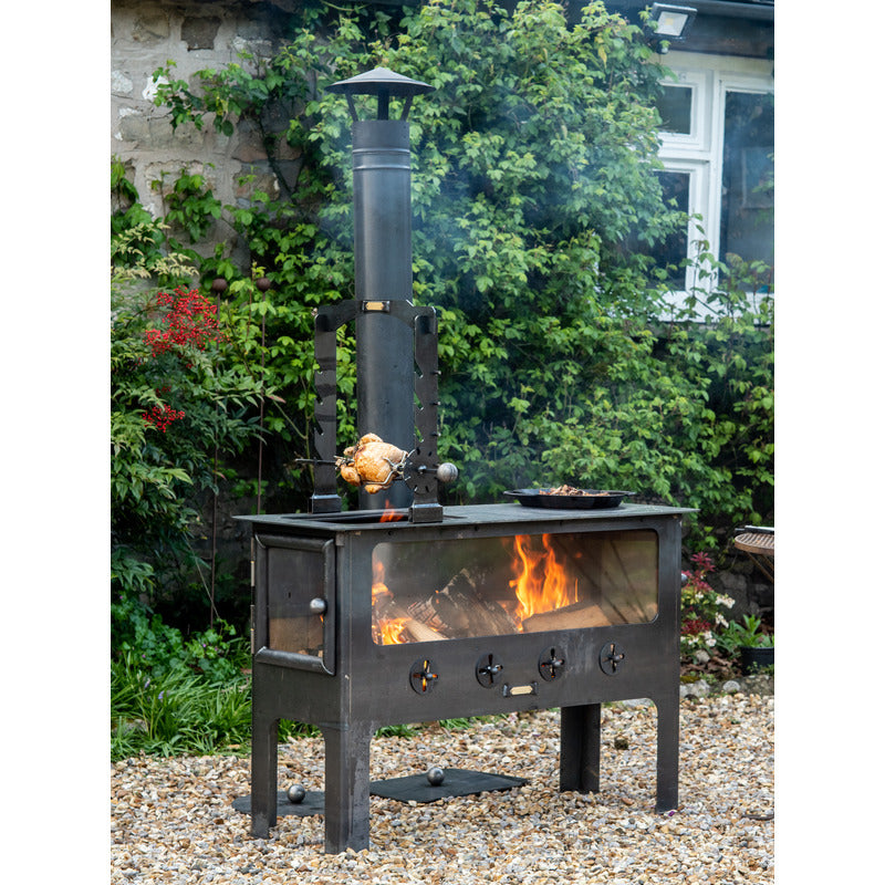 firepits uk large outdoor wood burner bbq front view in garden