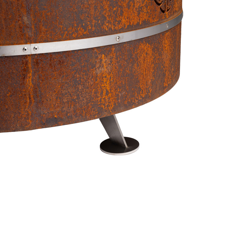 GrillSymbol Corten Steel Fire Pit Lucas, ø 95 cm close up legs