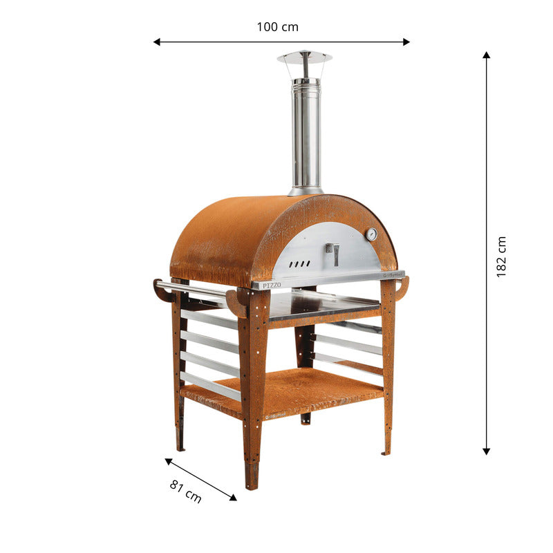 GrillSymbol Wood Fired Pizza Oven Pizzo with stand dimensions