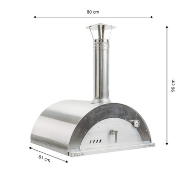 GrillSymbol stainless steel Wood Fired Pizza Oven Pizzo-inox dimensions