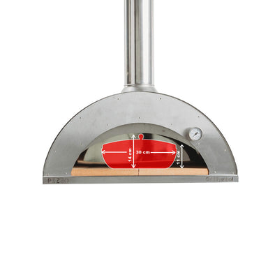 GrillSymbol stainless steel Wood Fired Pizza Oven Pizzo-inox door size