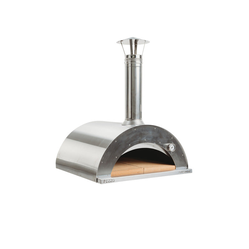 GrillSymbol stainless steel Wood Fired Pizza Oven Pizzo-inox studio image with door open