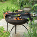 Plain Jane 120 Fire Pit with Four Swing Arm BBQ Racks Firepits UK 4 swing arm racks with food