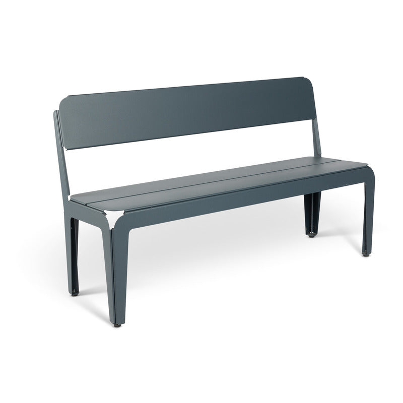 bended bench with back blue