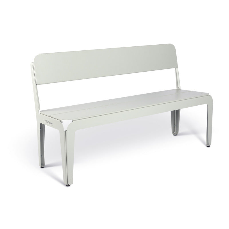 bended bench with back grey 