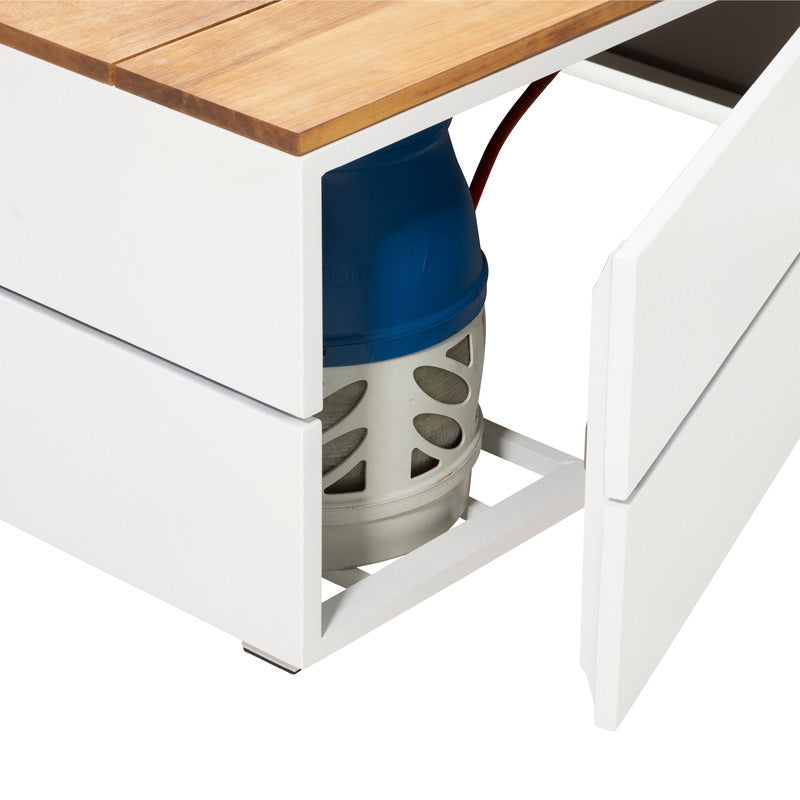 close up of cosipure table gas compartment