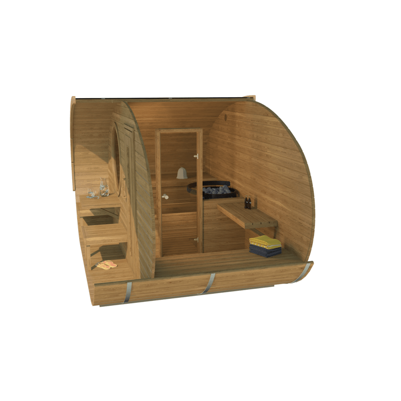 computer generate cross section of hobbit sauna