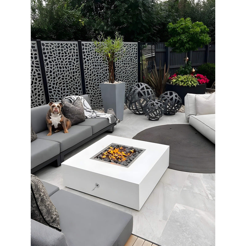 outdoor couch with dog and maroma-white-installed