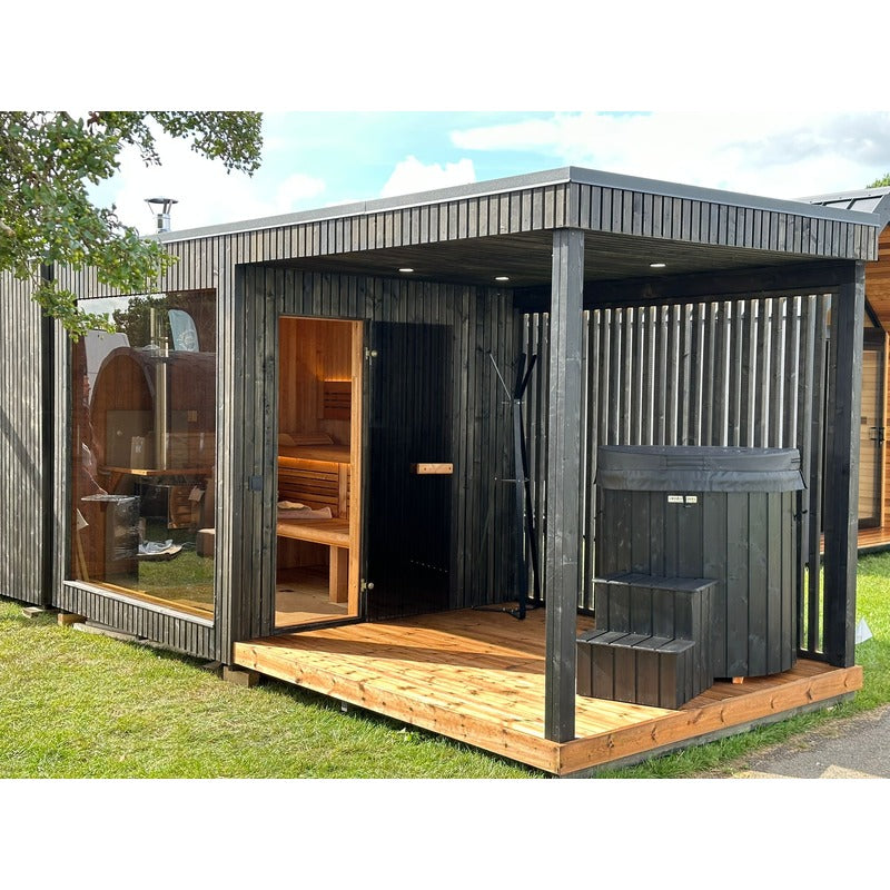 terrace sauna outdoor on grass