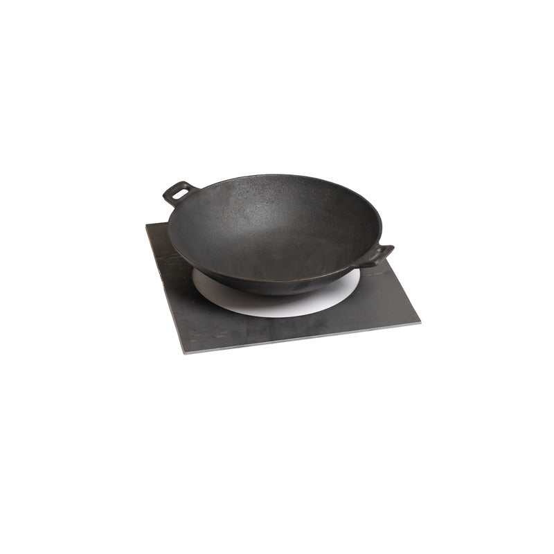 wok pan set cast iron studio view